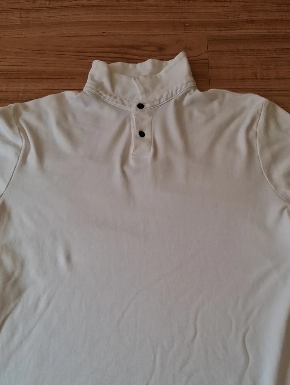 Banana Republic Men's White Long-Sleeve Mock Neck Shirt